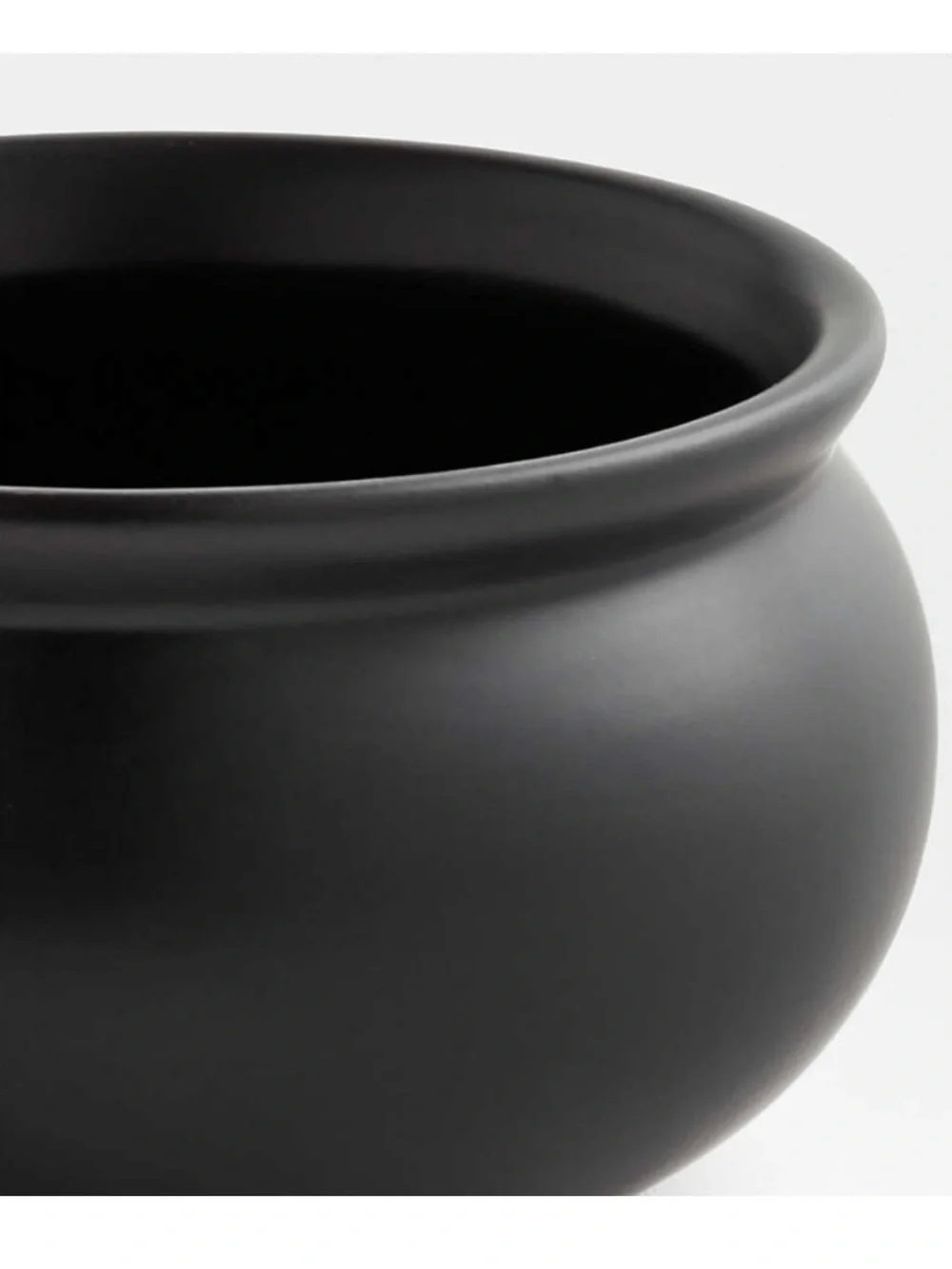Crate and Barrel Small Ceramic Black Cauldron Bowl